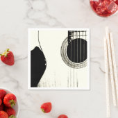 白黒抽象芸術ギター スタンダードカクテルナプキン (インサイチュ)