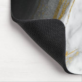 白黒抽象芸術グレーカララ金ゴールド大理石 マウスパッド (コーナー)