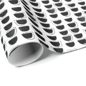 白黒抽象芸術シェイプのラッピング紙 ラッピングペーパー (ロールコーナー)