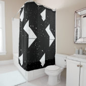 白黒抽象芸術シャワーカーテンスタイル1 シャワーカーテン (インサイチュ)