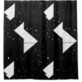 白黒抽象芸術シャワーカーテンスタイル1 シャワーカーテン (正面)