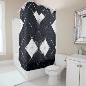 白黒抽象芸術シャワーカーテンスタイル3 シャワーカーテン (インサイチュ)