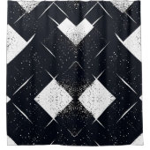 白黒抽象芸術シャワーカーテンスタイル3 シャワーカーテン (正面)