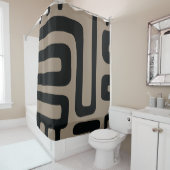 白黒抽象芸術シャワーカーテン シャワーカーテン (インサイチュ)