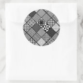 白黒抽象芸術シール ラウンドシール (バッグ)