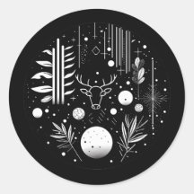 白黒抽象芸術ジオメトリックシカ