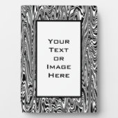 白黒抽象芸術ジグザグ旋回 フォトプラーク (正面)