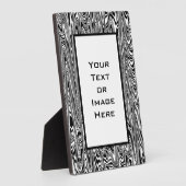 白黒抽象芸術ジグザグ旋回 フォトプラーク (側面)