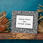 白黒抽象芸術ジグザグ旋回 フォトプラーク (側面)