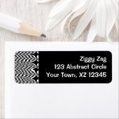 白黒抽象芸術ジグザグ ラベル (インサイチュ)