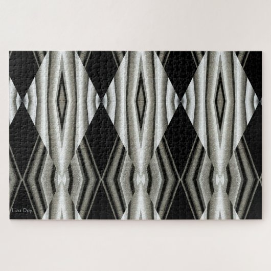 白黒抽象芸術ジグソーパズル ジグソーパズル (横)