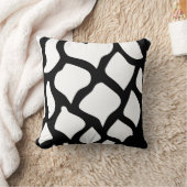 白黒抽象芸術ストライプ クッション (ブランケット)