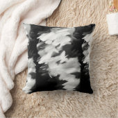 白黒抽象芸術ストローク子猫の声 クッション (ブランケット)