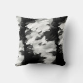 白黒抽象芸術ストローク子猫の声 クッション (裏面)