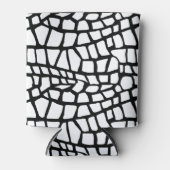 白黒抽象芸術スネークプリントデザインCan Co 缶クーラー (正面)