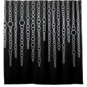 白黒抽象芸術チェーンシャワーカーテン シャワーカーテン (正面)