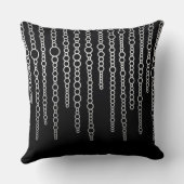白黒抽象芸術チェーン装飾用クッション クッション (裏面)