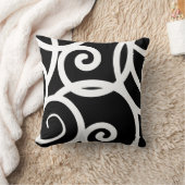 白黒抽象芸術デザイモダンナー枕 クッション (ブランケット)