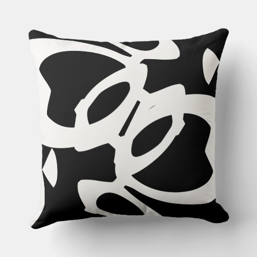 白黒抽象芸術デザイモダンナー クッション (裏面)