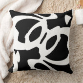 白黒抽象芸術デザイモダンナー クッション (ブランケット)