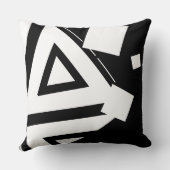 白黒抽象芸術デザイモダンナー クッション (裏面)