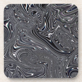 白黒抽象芸術デジタルアート コースター