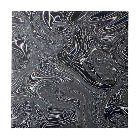 白黒抽象芸術デジタルアート タイル (正面)