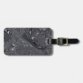 白黒抽象芸術デジタルアート ラゲッジタグ