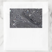 白黒抽象芸術デジタルアート 長方形シール (バッグ)