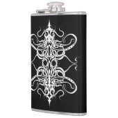 白黒抽象芸術トライバルデザイン フラスク (左)