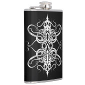 白黒抽象芸術トライバルデザイン フラスク (右)