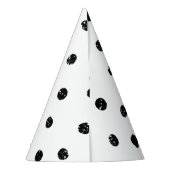 白黒抽象芸術ドットのパターン パーティーハット (裏面)