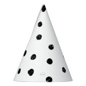 白黒抽象芸術ドットのパターン パーティーハット (左)