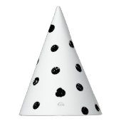 白黒抽象芸術ドットのパターン パーティーハット (右)