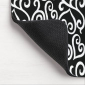 白黒抽象芸術ハートパターン マウスパッド (コーナー)