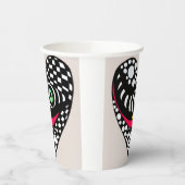 白黒抽象芸術ハート 紙コップ (左)