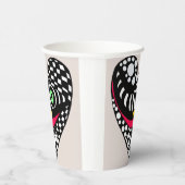 白黒抽象芸術ハート 紙コップ (右)