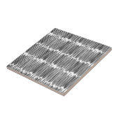 白黒抽象芸術パタストライプーン タイル (側面)