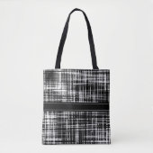 白黒抽象芸術パタストライプーン トートバッグ (正面)