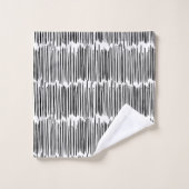 白黒抽象芸術パタストライプーン バスタオルセット (ウォッシュタオル)