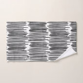 白黒抽象芸術パタストライプーン バスタオルセット (ハンドタオル)