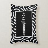 白黒抽象芸術パターンハッシュタグドームルーム アクセントクッション (正面(垂直))