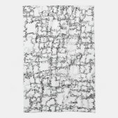 白黒抽象芸術パターン キッチンタオル (縦)