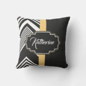 白黒抽象芸術パターン クッション (裏面)