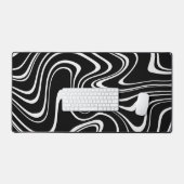 白黒抽象芸術パターン デスクマット (キーボード&マウス)