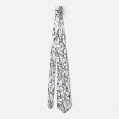 白黒抽象芸術パターン ネクタイ (裏面)