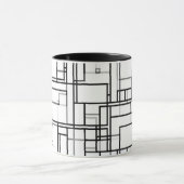 白黒抽象芸術パターン マグカップ (中央)