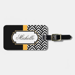 白黒抽象芸術パターン ラゲッジタグ