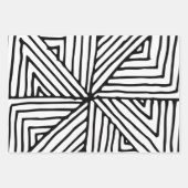 白黒抽象芸術パターン ラッピングペーパーシート (正面2)