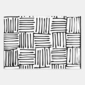 白黒抽象芸術パターン ラッピングペーパーシート (正面)